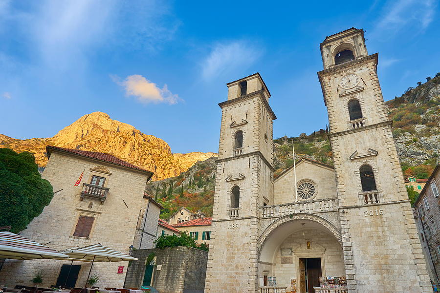 Architecture Photograph - Kotor Old Town, St Typhoon Cathedral by Jan Wlodarczyk