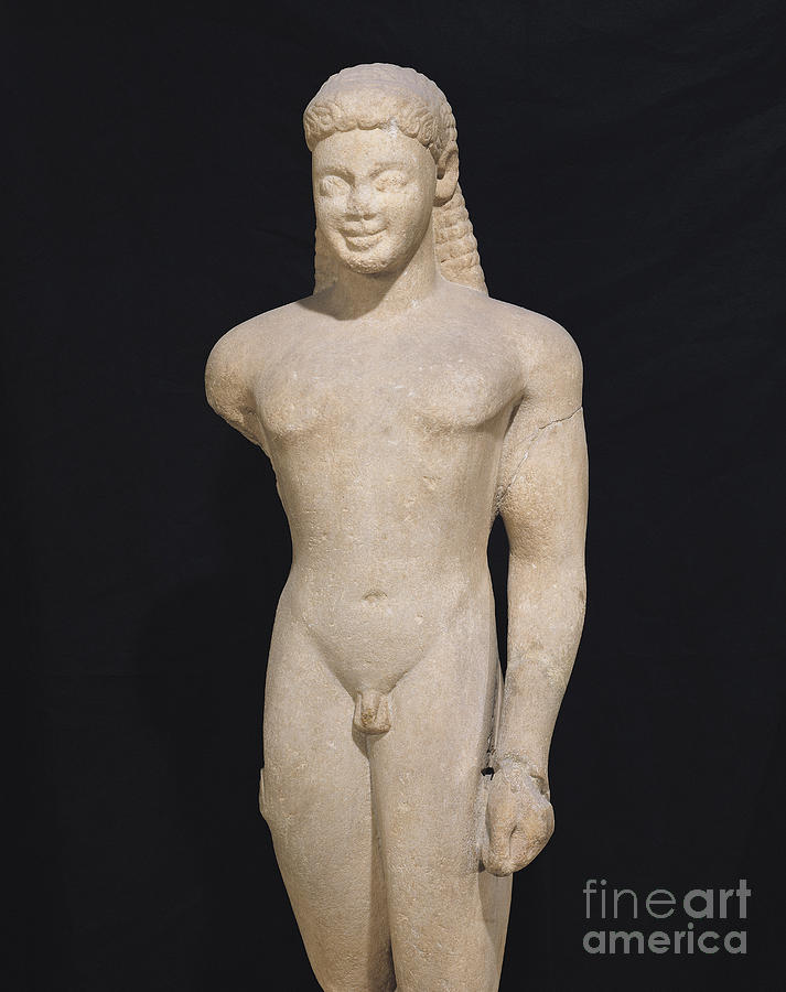 Kouros, from Paros, near the sanctuary of Asklepios, circa 540 bc Sculpture by Greek School