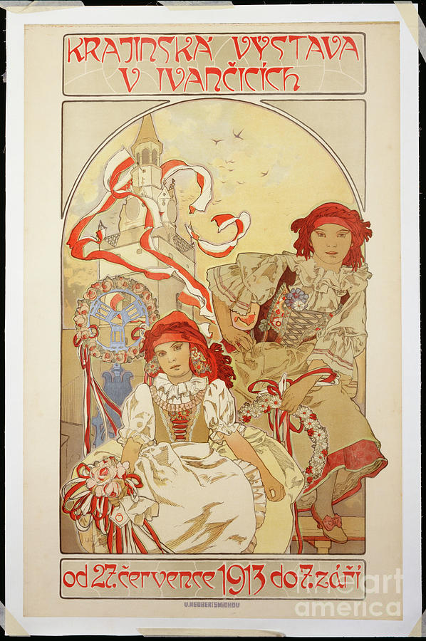 Krajinska Vystava V Ivancicich, 1912 Drawing by Alphonse Marie Mucha ...