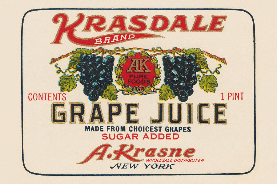 Kransdale Brand Grape Juice Painting by Unknown