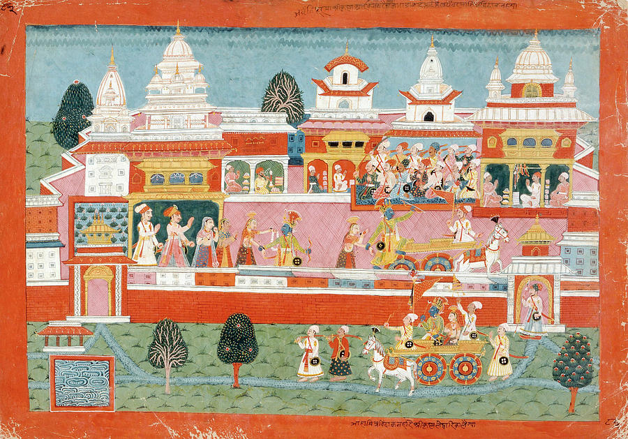 Krishna Abducts Mitravinda Painting by Unknown Krishna Abducts Mitravinda Painting by Unknown