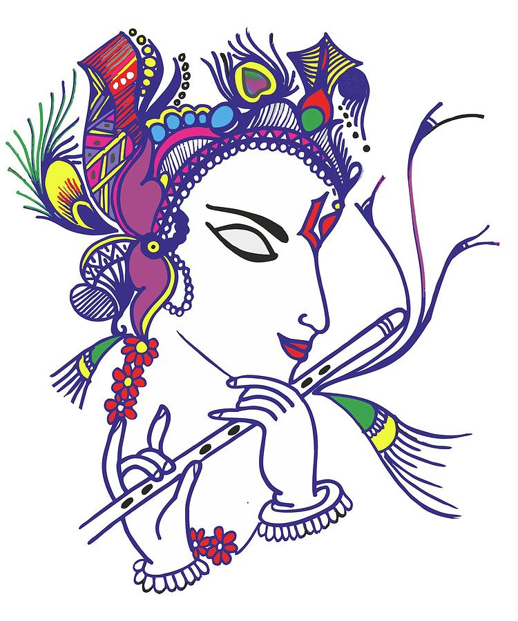 Hindu God Krishna Stock Illustration - Download Image Now - Krishna, God,  Drawing - Art Product - iStock