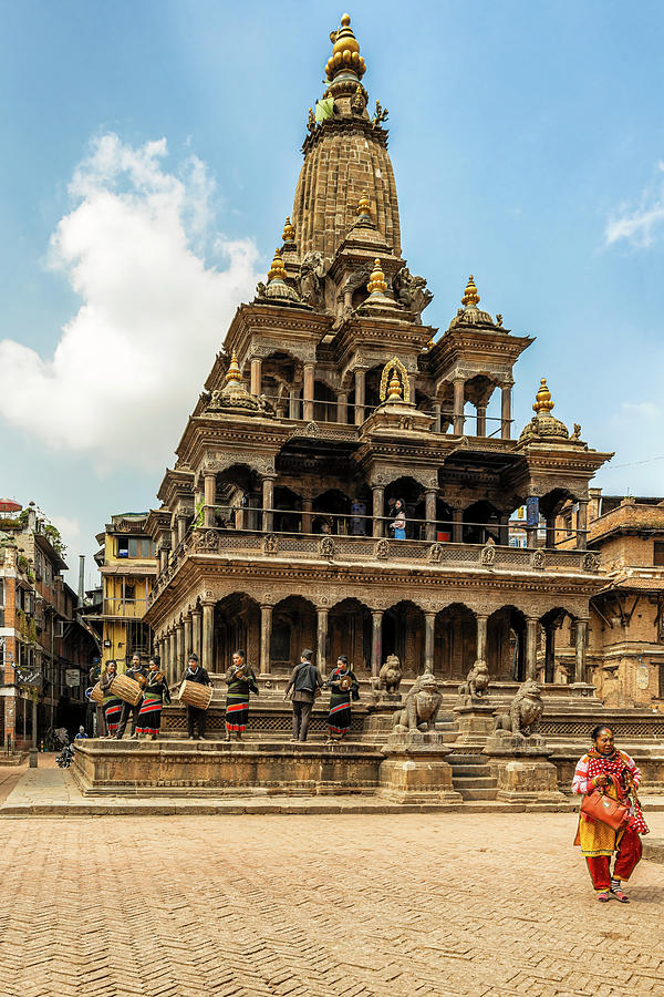 Krishna Mandir Temple in Patan Durbar Square in Kathmandu, Nepal Photograph by Marek Poplawski | Fine Art America