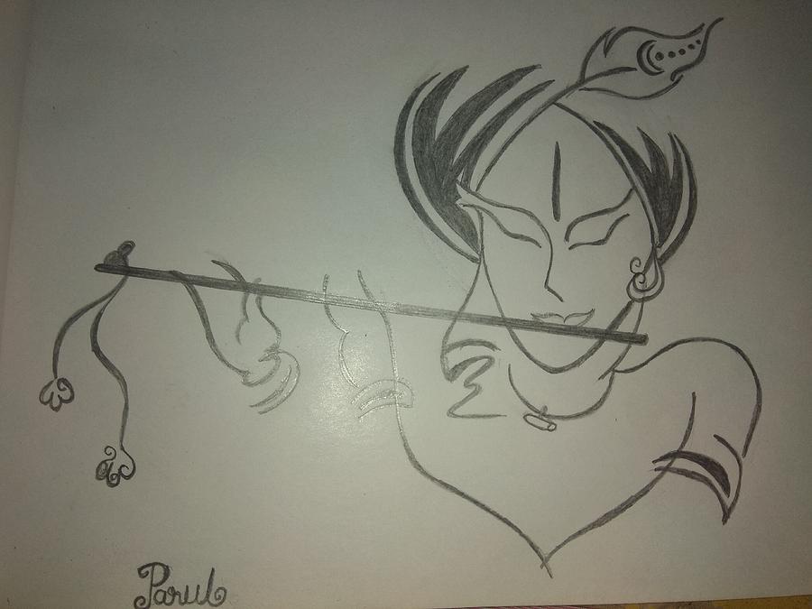 Krishna Drawing by Parul Bagada - Pixels