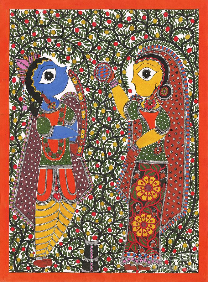Unique Painting - Krishna-Radha by Mithila Crafts