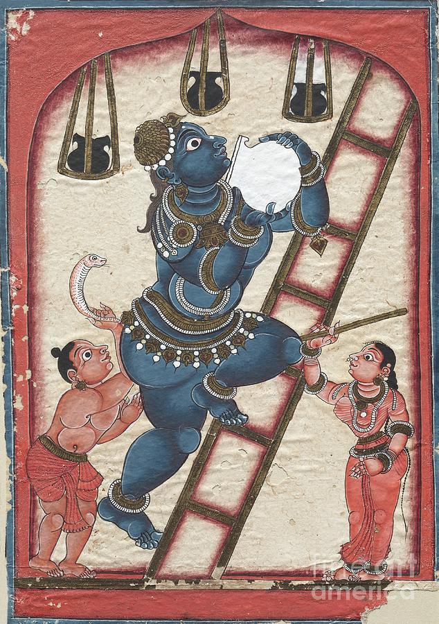 Krishna Stealing Curds Drawing by Heritage Images