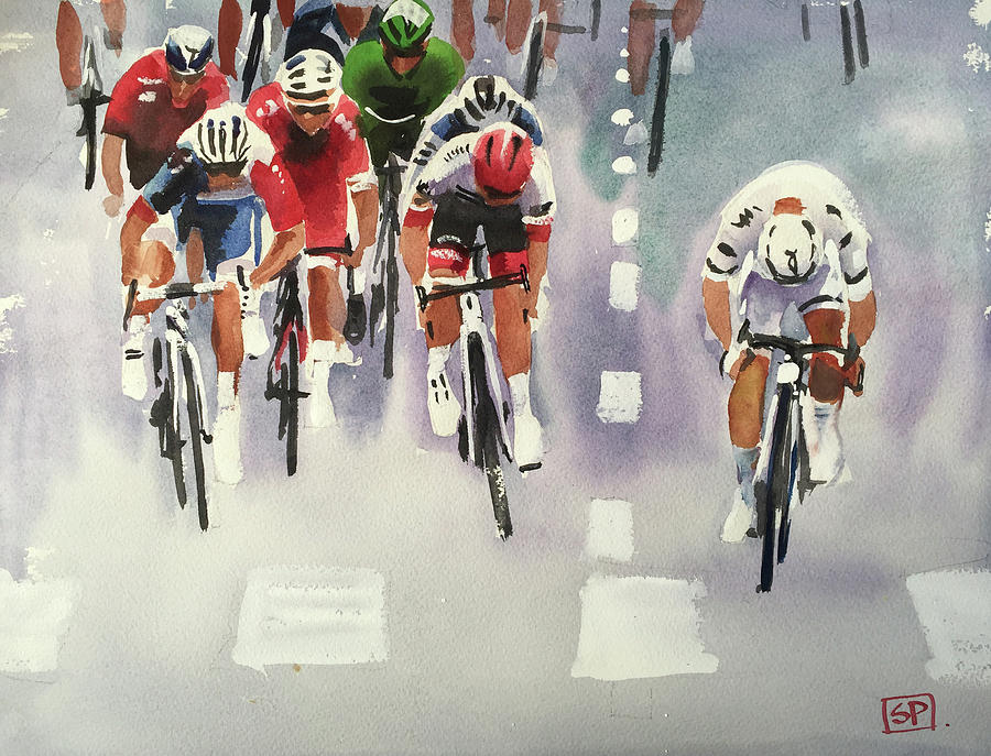 Kristoff Wins Stage 21 2018 Painting by Shirley Peters
