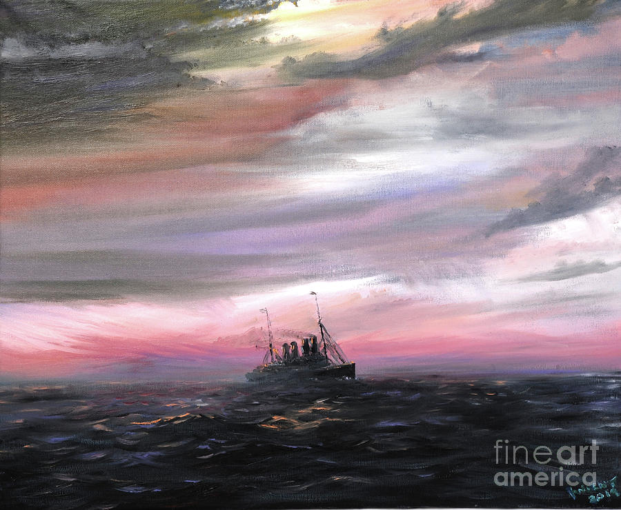 At Sea Painting - Kronprinz Wilhelm Ghost Of The Atlantic, 2019 by Vincent Alexander Booth