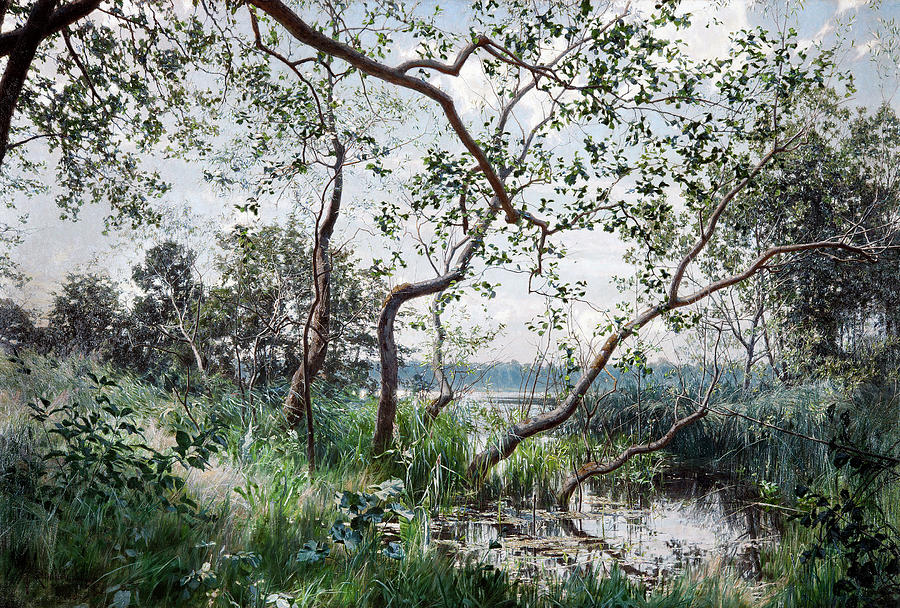 Krouthen: Landscape, 1885 Painting by Johan Fredrik Krouthen