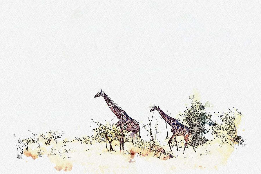 Kruger National Park, South Africa   watercolor by Ahmet Asar Painting by Celestial Images