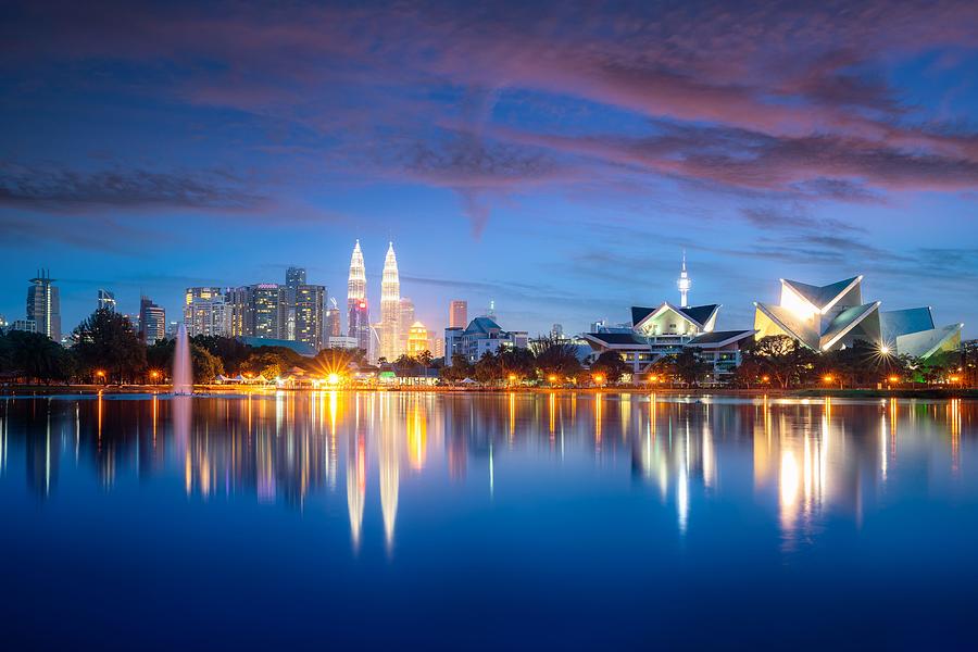 Architecture Photograph - Kuala Lumpur City Skyscraper by Prasit Rodphan