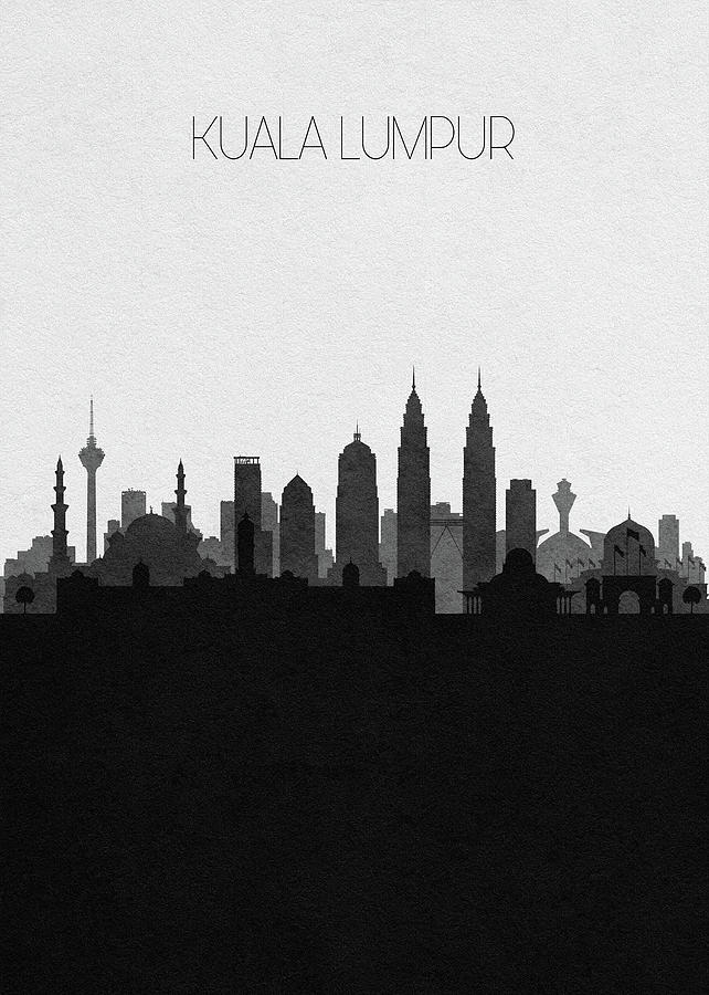 Kuala Lumpur Cityscape Art Digital Art by Inspirowl Design