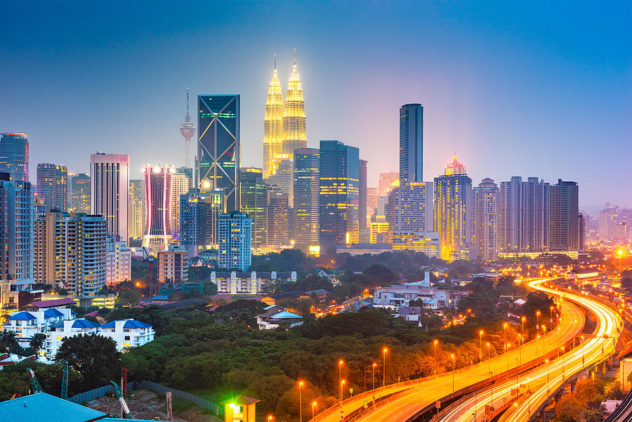 Skyscraper Photograph - Kuala Lumpur, Malaysia City Skyline by Sean Pavone
