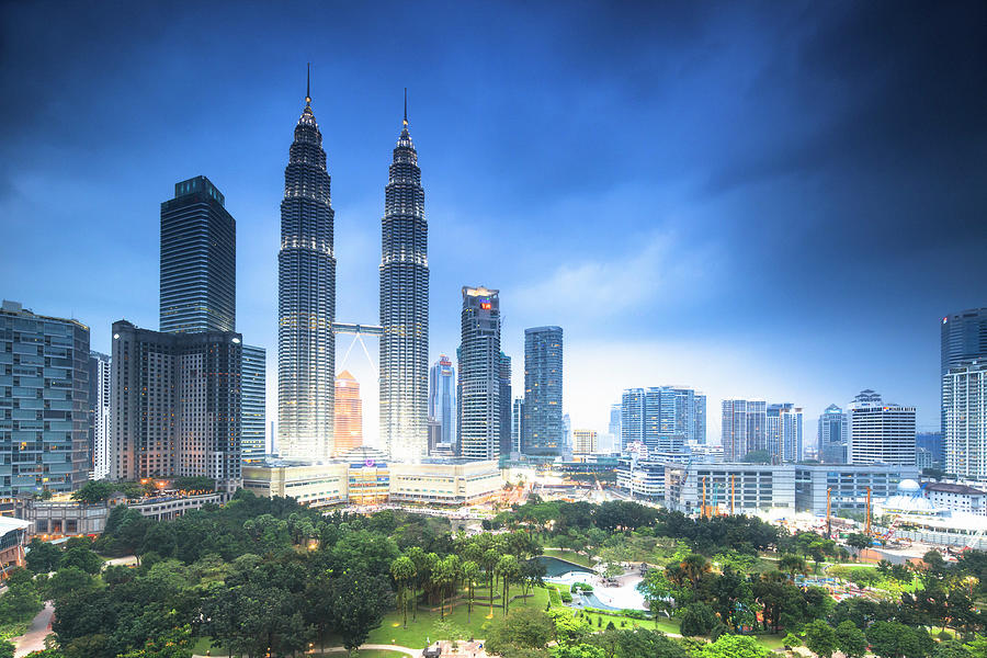 Kuala Lumpur Skyline, Malaysia Digital Art By Maurizio Rellini - Fine 