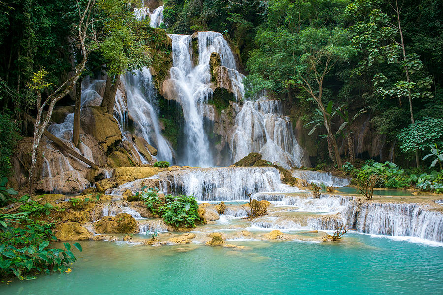 Kuang Si Falls Photograph by Richard Coulstock - Fine Art America