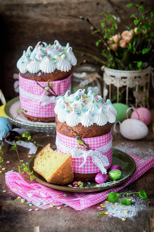 Kulich easter Cake With Meringue, Russia Photograph by Irina Meliukh