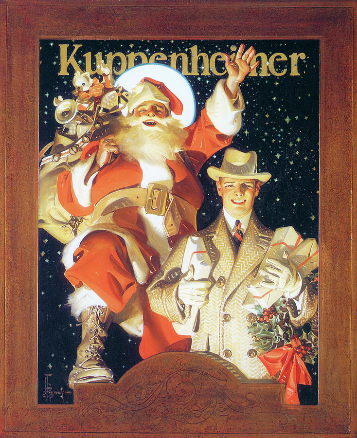 Joseph Christian Leyendecker Painting - Kuppenheimer Merry Christmas - by Joseph Christian Leyendecker Joseph Christian Leyendecker Painting - Kuppenheimer Merry Christmas - by Joseph Christian Leyendecker