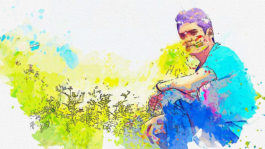 Kurdish Boy watercolor by Ahmet Asar Painting by Celestial Images