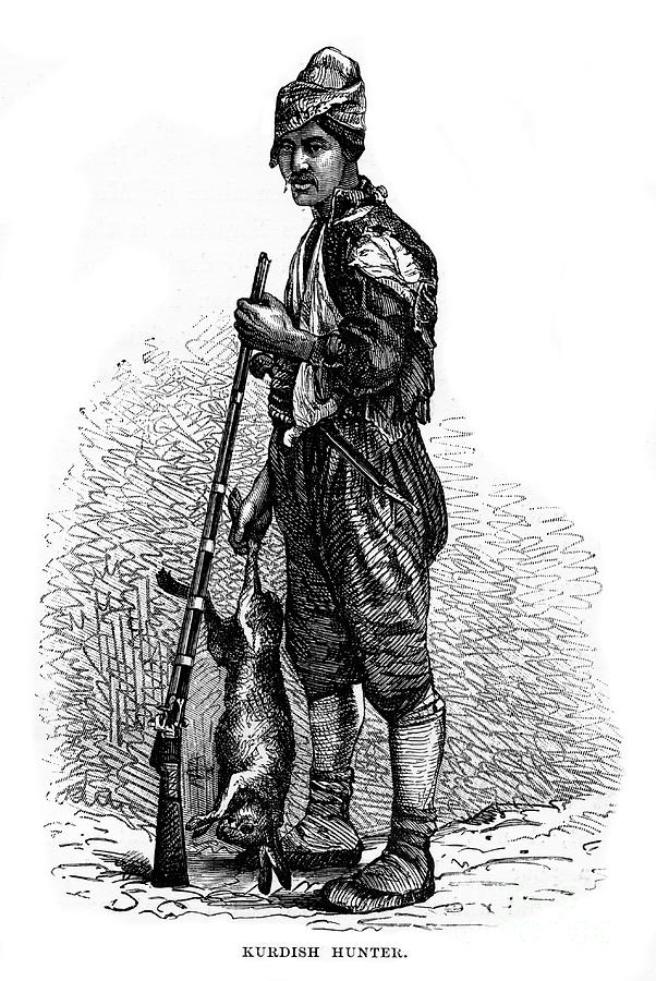 Kurdish Hunter, 19th Century Drawing by Print Collector