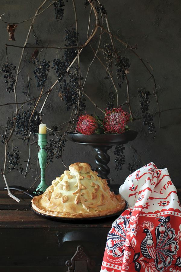 Kurnik chicken Pie With Mushrooms, Kasha And Eggs, Russia Photograph by Yelena Strokin