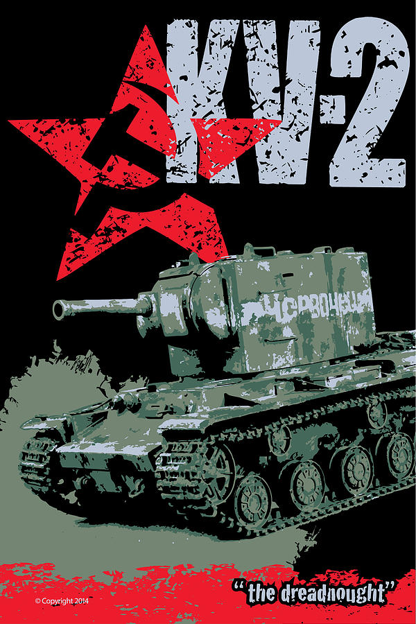 Platoon Movie Digital Art - KV-2 Russian tank by Philip Arena
