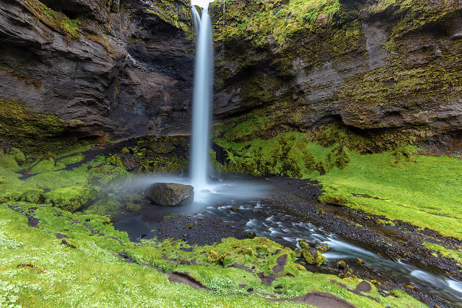 Kvernufoss a hidden waterfall  Photograph by Pierre Leclerc Photography