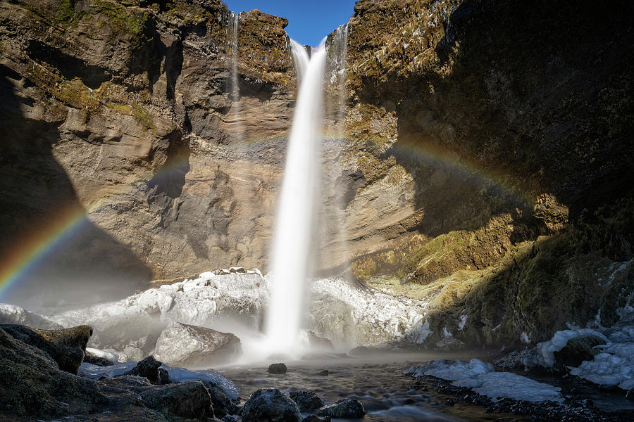 Kvernufoss Waterfall Iceland Photograph by Joan Carroll