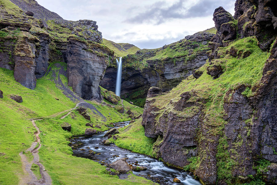 Kvernufoss Waterfall Iceland Photograph