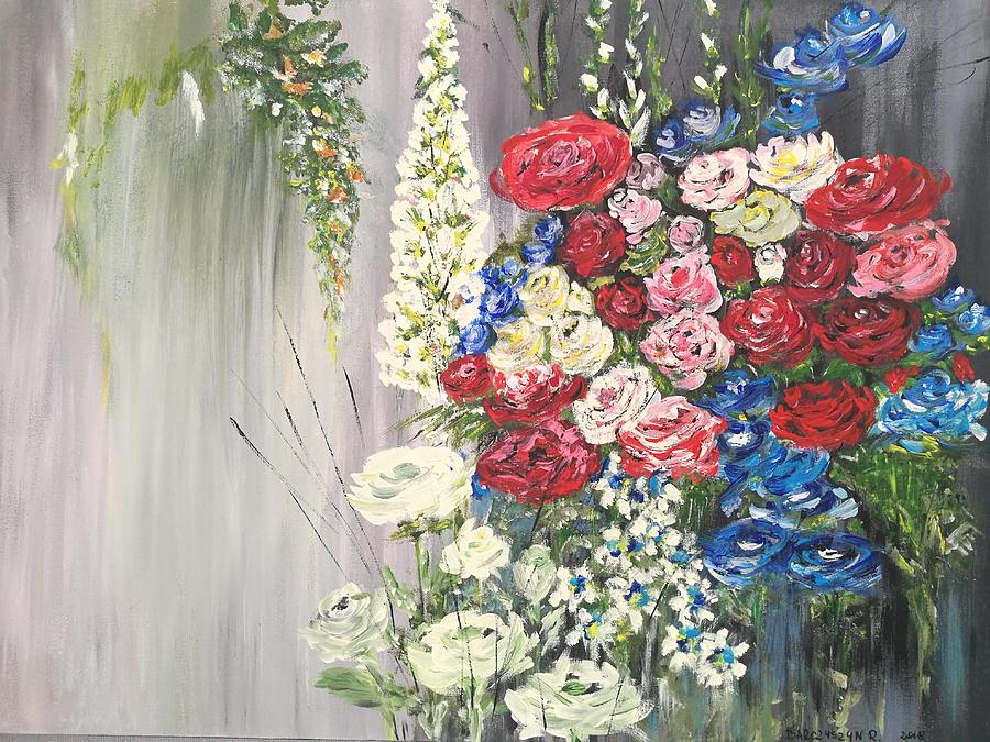 Handmade Painting - Kwiaty 1 by Renata Barczyszyn