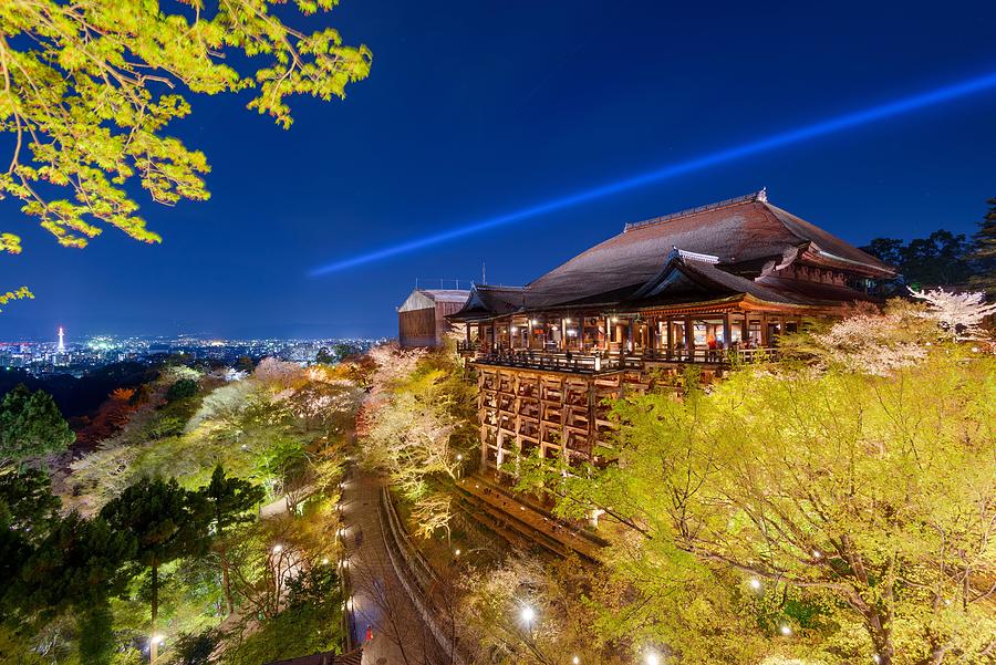 Architecture Photograph - Kyoto, Japan At The Kiyomizudera Temple by Sean Pavone