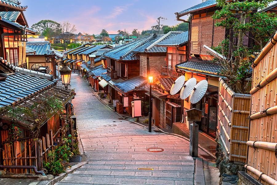 Architecture Photograph - Kyoto, Japan At Twilight In Higashiyama by Sean Pavone