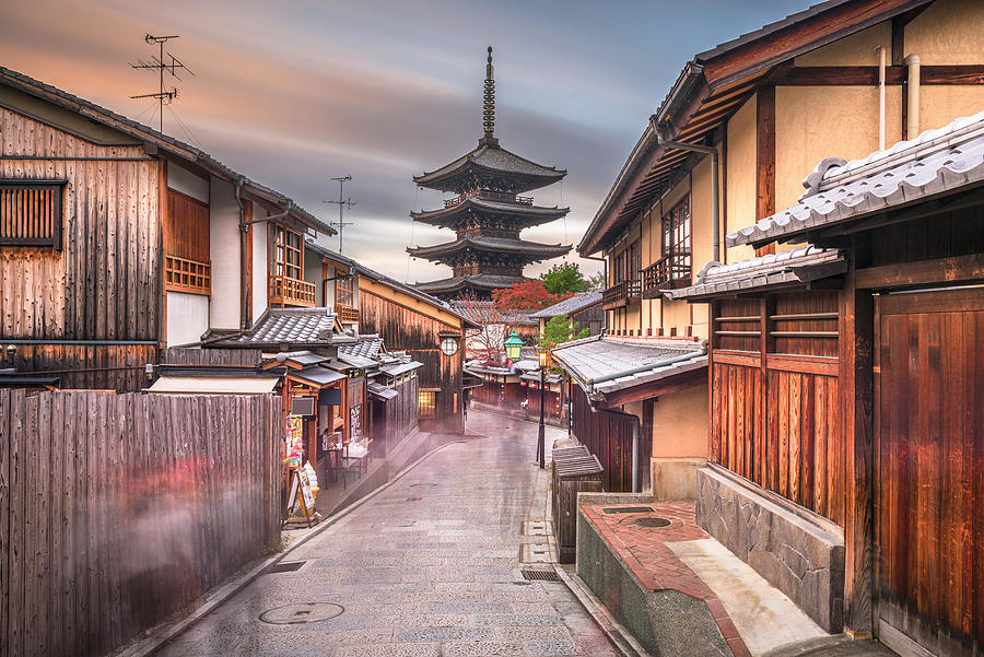 Architecture Photograph - Kyoto, Japan Old Streets Of Historic by Sean Pavone