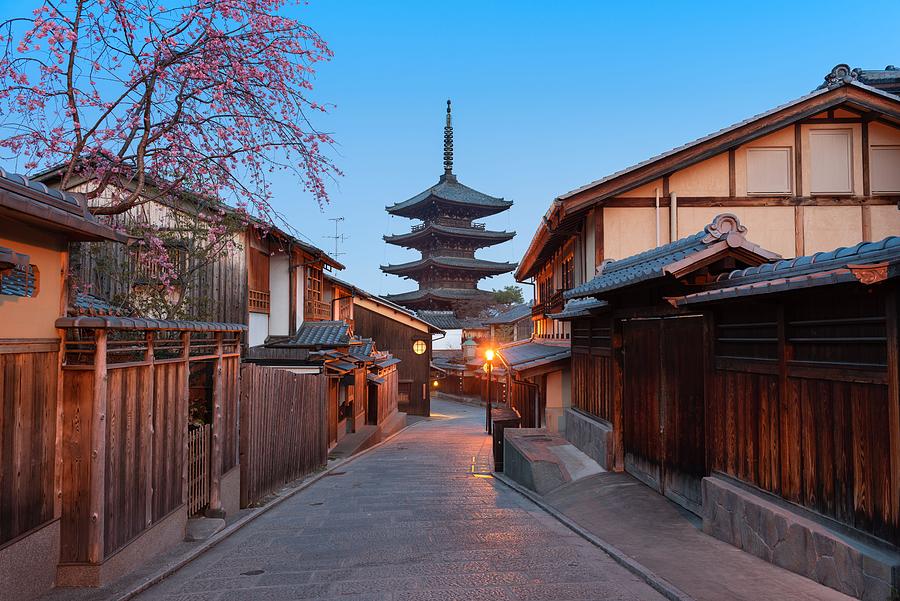Architecture Photograph - Kyoto, Japan Springtime Streets by Sean Pavone