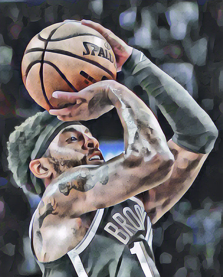 KYRIE IRVING BROOKLYN NETS ABSTRACT ART 1 by Joe Hamilton KYRIE IRVING BROOKLYN NETS ABSTRACT ART 1 by Joe Hamilton