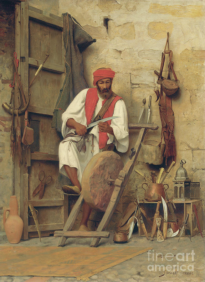 L Aiguiseur, Tanger Painting by Jean Discart