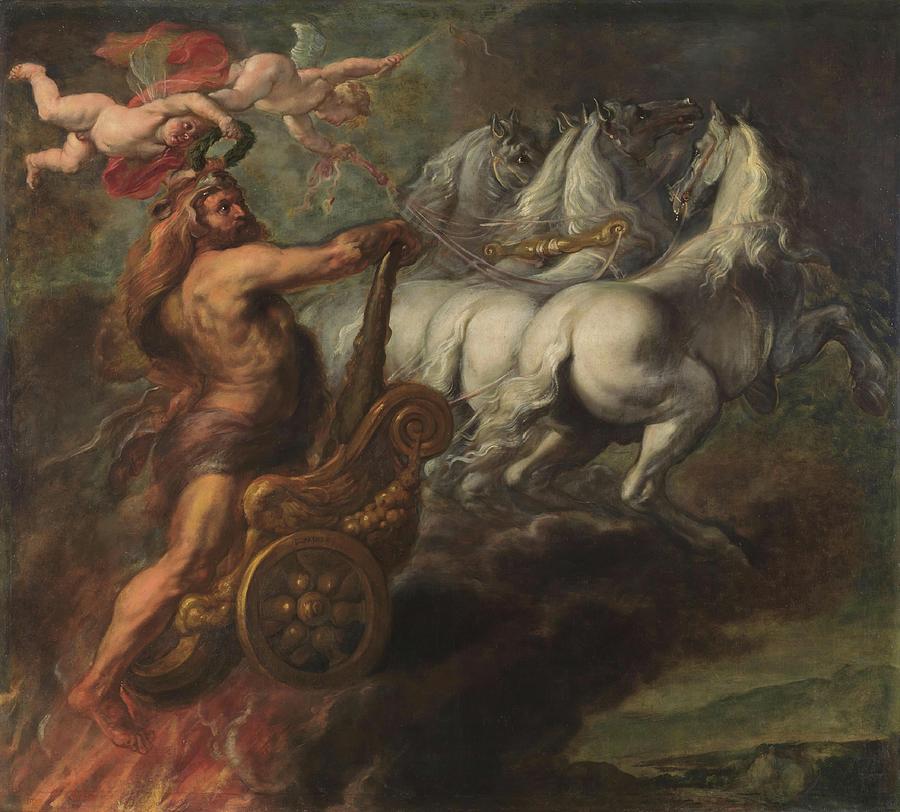 La Apoteosis de Hercules, 17th century, Flemish School, Oil on canvas, ... Painting by Jean Baptiste Borkens -c 1611-1675-