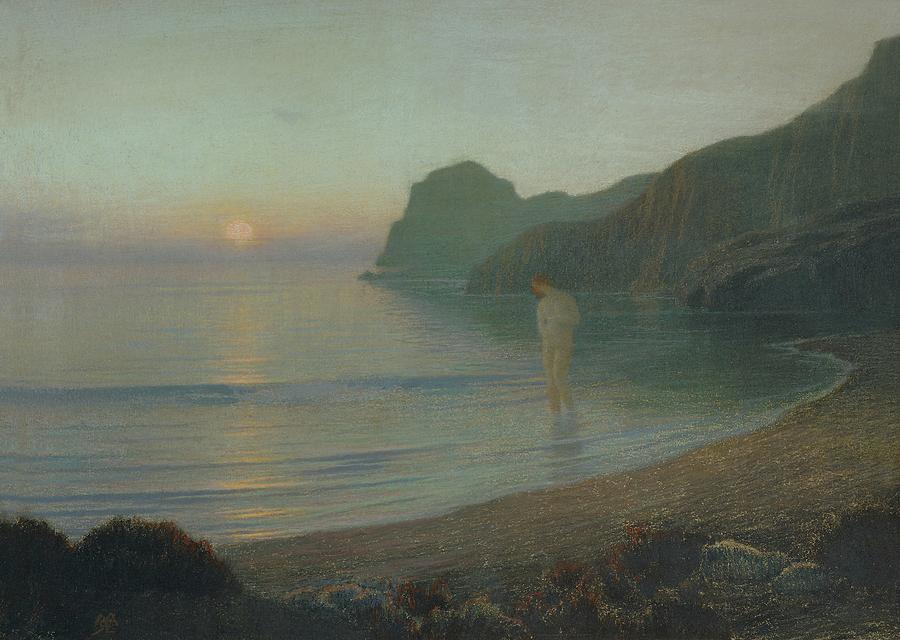 La Baie dErmones-The bay of Ermones,1903 / 04. Pastel on paper, 46 x 65 cm. Painting by Emile-rene Menard