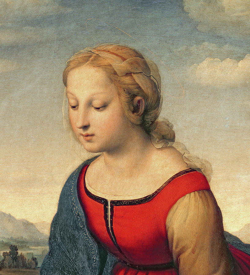 Raphael Painting - La Belle Jardiniere, 1507 Detail by Raphael