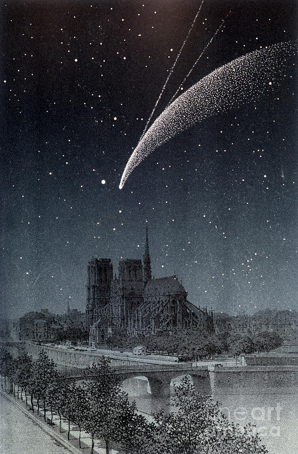Paris Drawing - La Comet De Donati, Vue à Paris 04/10/1858 - In “” Le Ciel”” By Amédée Guillemin, Hachette, Paris, 1877 by French School