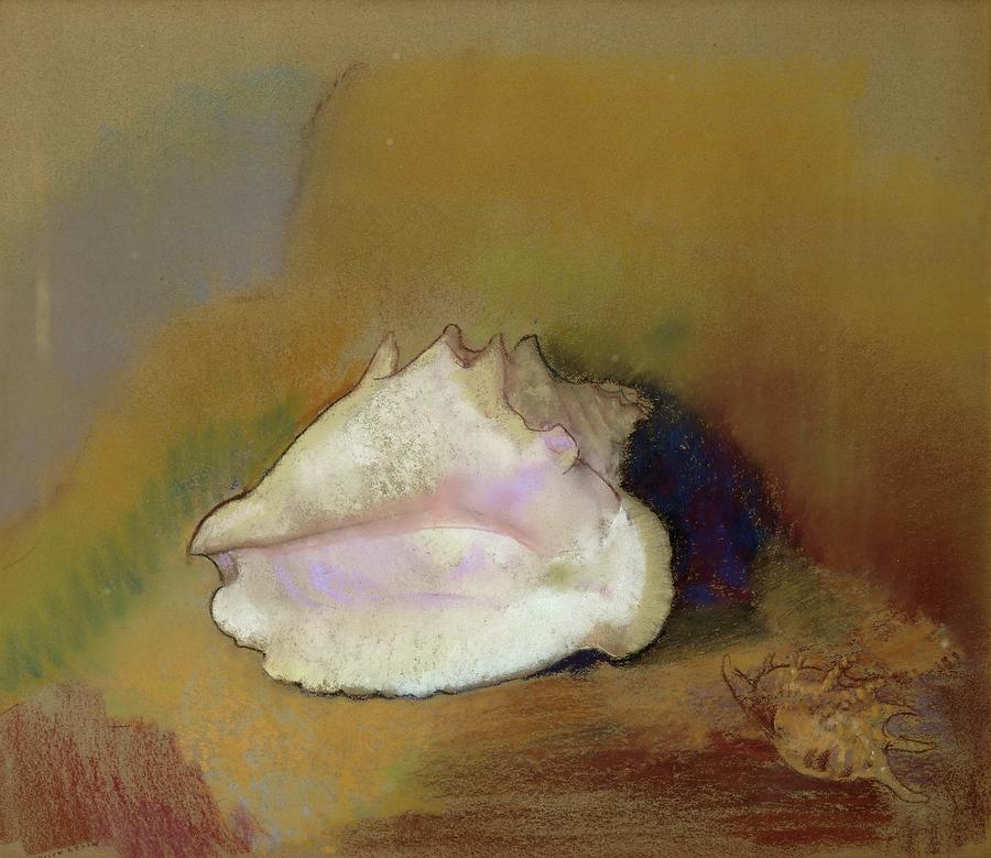 La coquille-the shell, 1912 R. F. 40494. Painting by Odilon Redon -1840-1916-