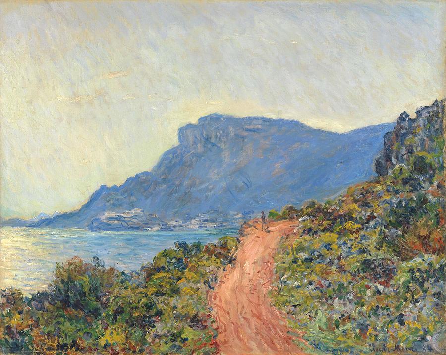 La Corniche near Monaco. La Corniche bij Monaco. Painting by Claude Monet
