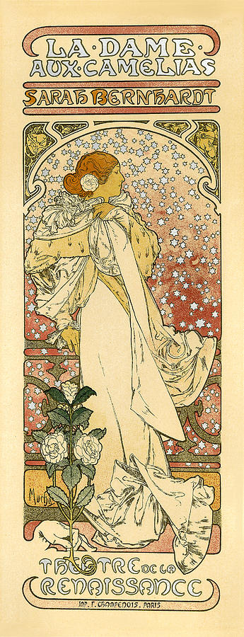 La Dame Aux Camelias Sarah Bernhardt Vintage French Advertising ...