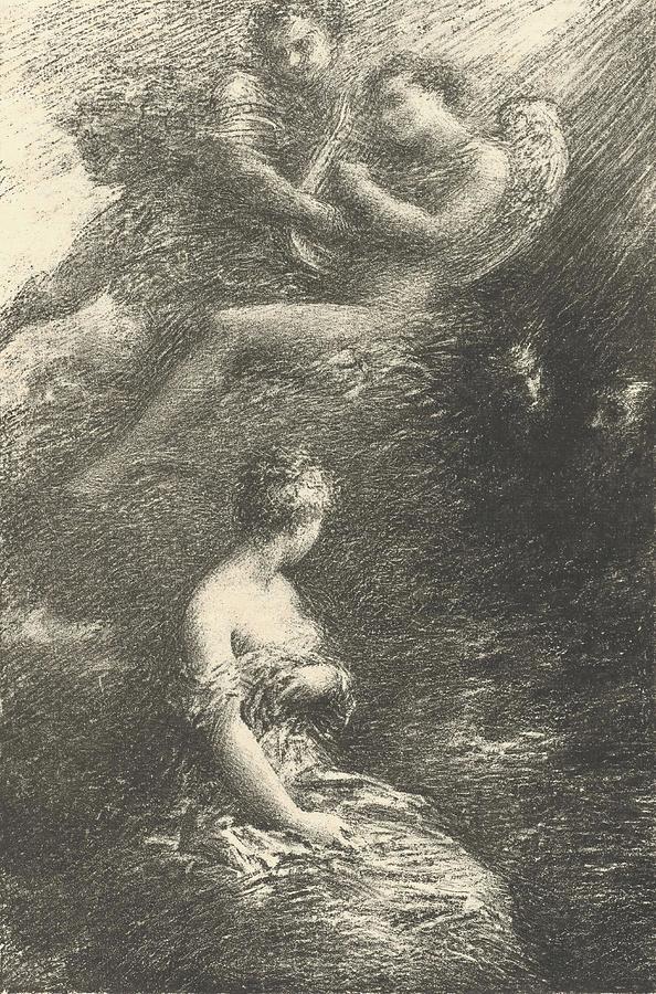 La damnation de Faust, apparition de Marguerite. Drawing by Henri de Fantin-Latour -1836-1904-