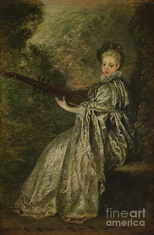 La Finette Painting by Jean Antoine Watteau