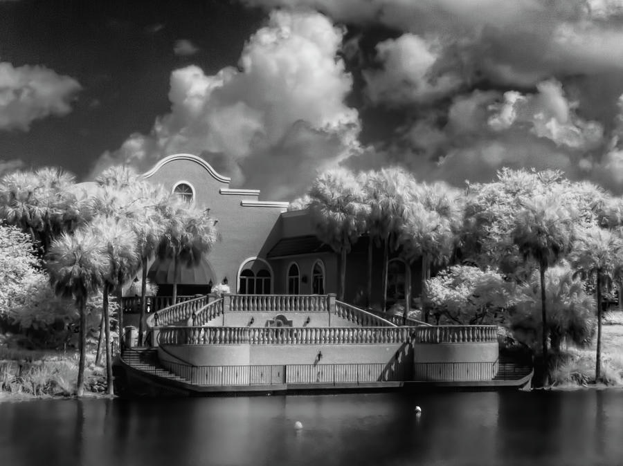 La Hacienda Rec Center in Black and White Photograph by Betty Eich