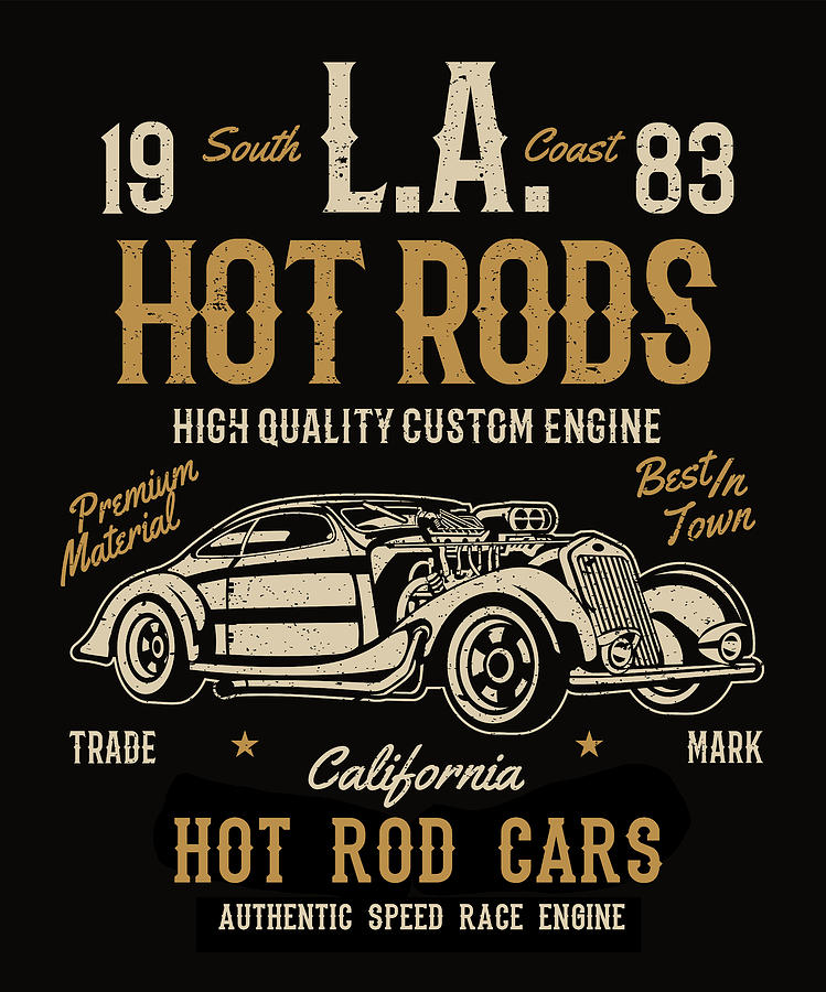 Los Angeles Digital Art - LA Hot Rods by Long Shot