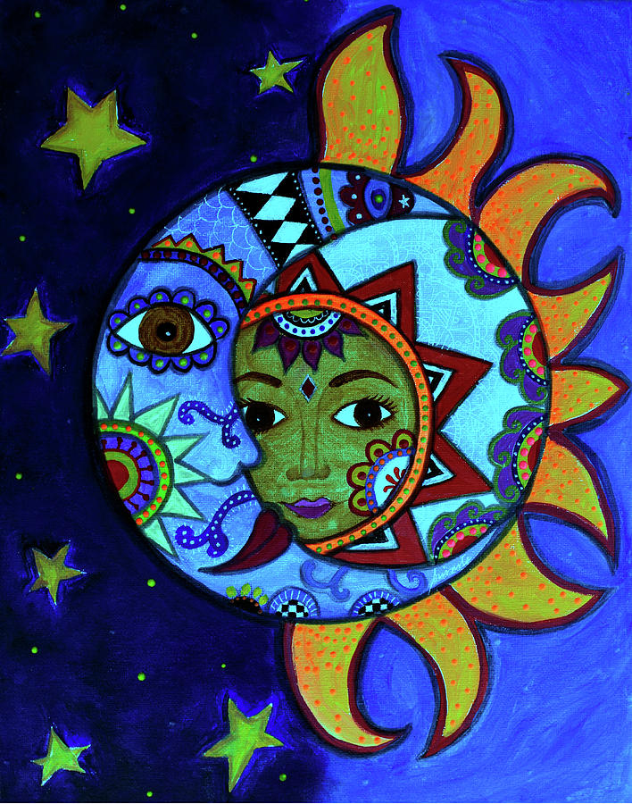 Abstract Painting - La Luna El Sol Estrellado by Prisarts