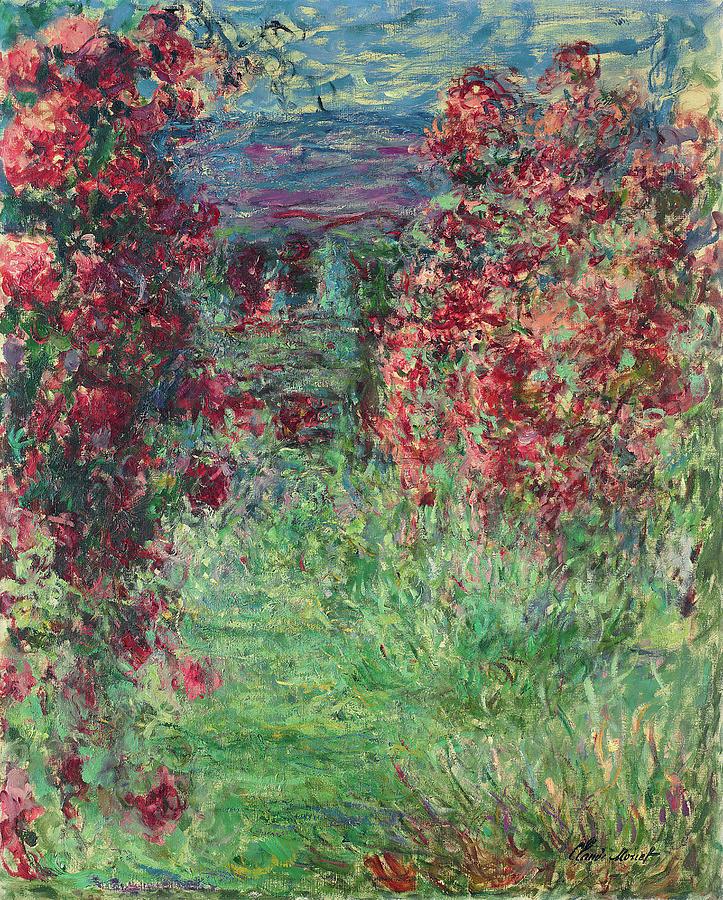 Claude Monet Painting - La Maison Dans Les Roses by Claude Monet