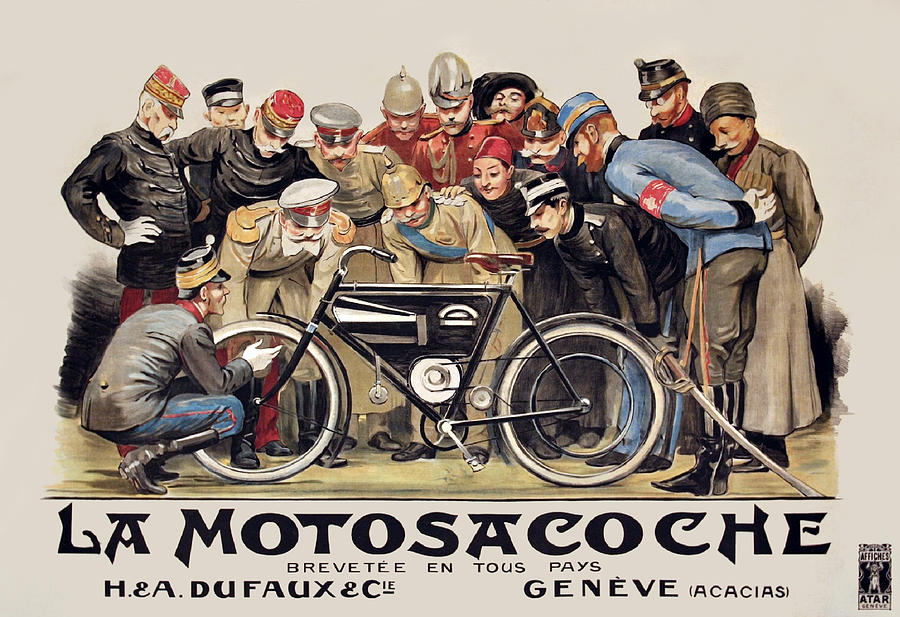 La Motosacoche Brecetee en Tous Pays Painting by Anonymous