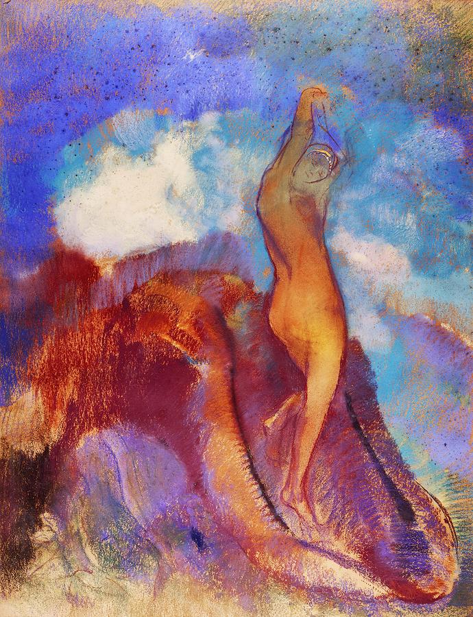 La naissance de Venus-Birth of Venus, 1912 Gouache. Painting by Odilon Redon -1840-1916-
